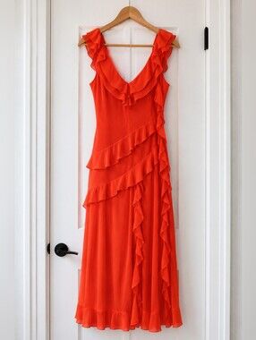 Ever New Red Ruffle Maxi Dress